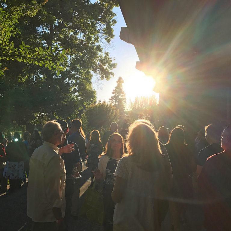 people outdoors at a party
