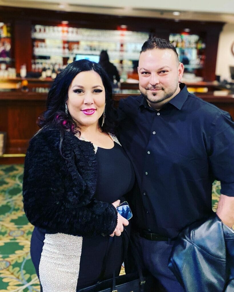 woman and man at gala