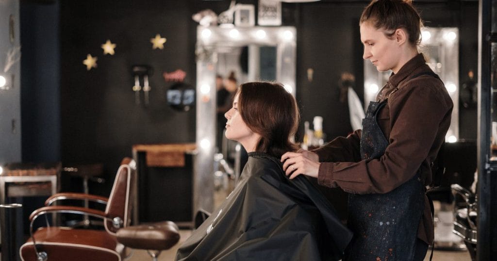 person getting haircut