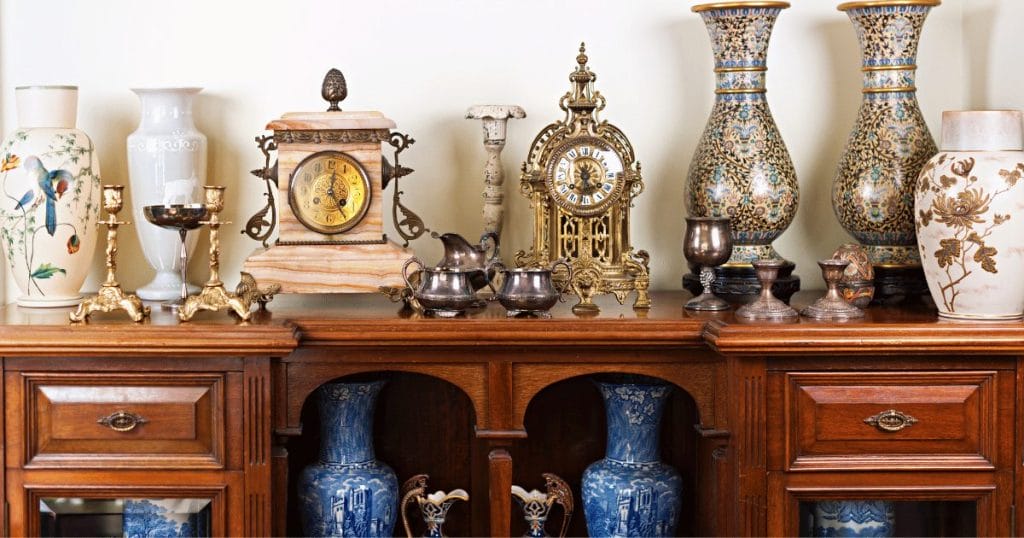 clocks, vases, and candlesticks