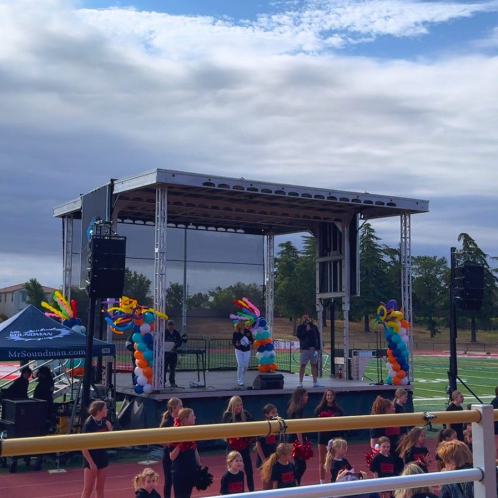 stage on the football field