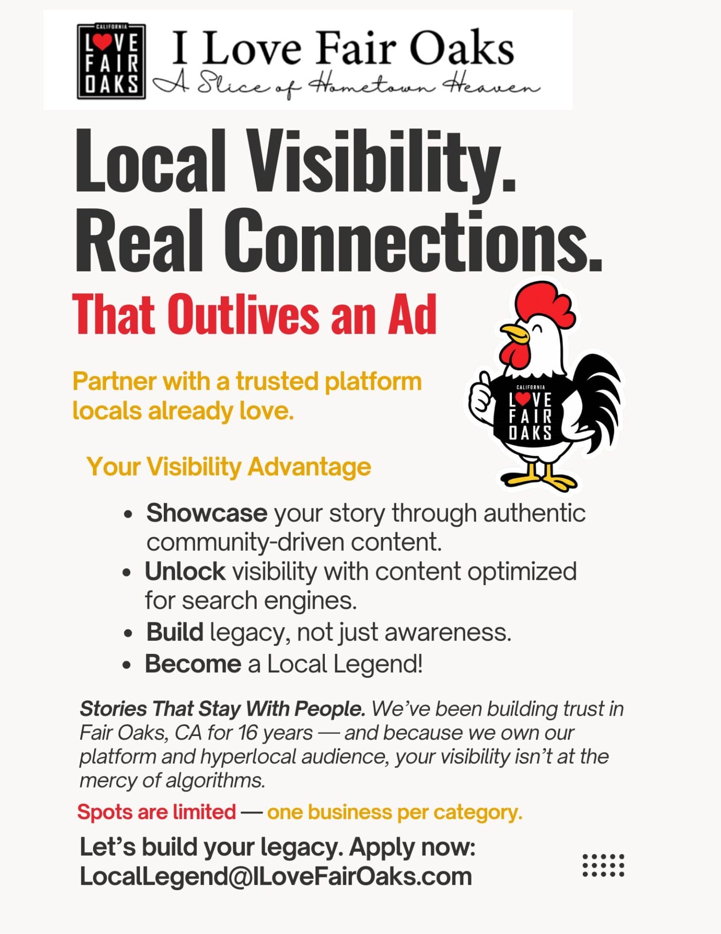Local visibility and real connections in Fair Oaks, CA