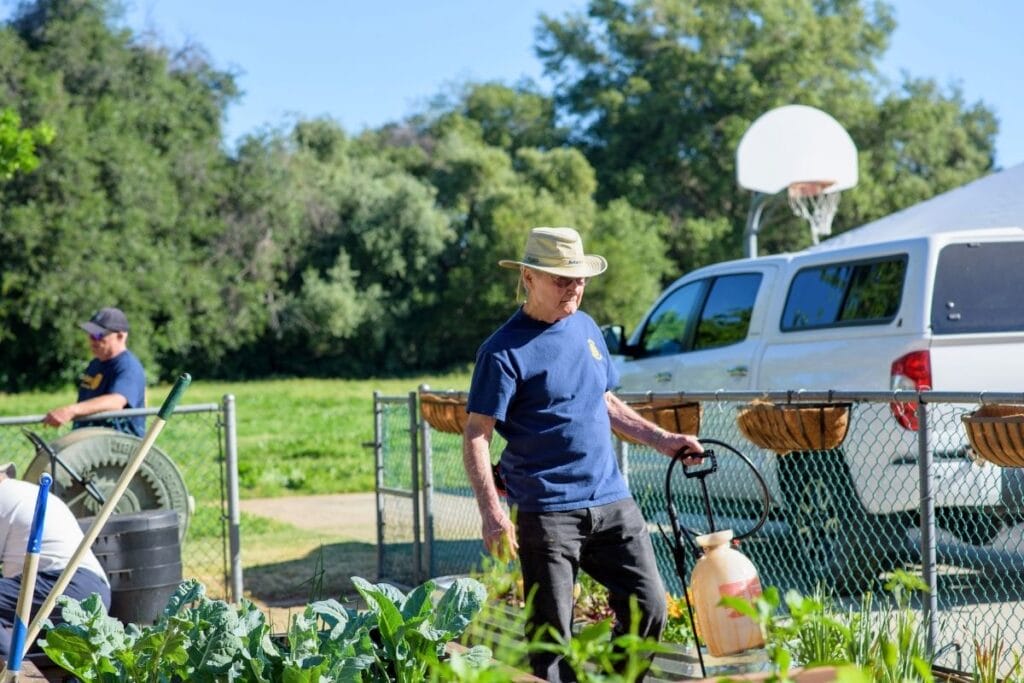 rotary club fair oaks members working in garden for infinte friends